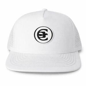 White Trucker Hat with Black Logo